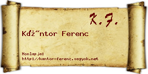 Kántor Ferenc névjegykártya